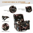thumbnail image 2 of Fabric Manual Swivel Recliner Nursery Armchair Upholstered Nailhead Trims Bedroom Home Living Room Office Floral, 2 of 7