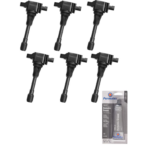 Set of 6 Ignition Coils and Permatex 22058 Dielectric TuneUp Grease