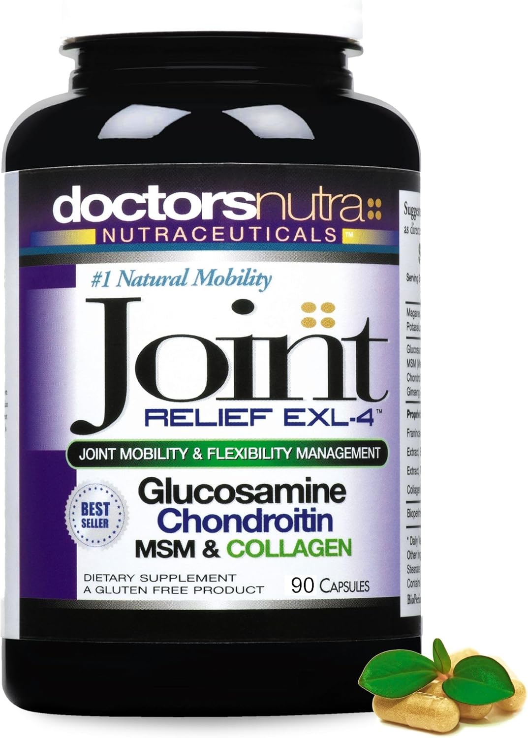 Joint Support Glucosamine, Chondroitin Mobility  Supplement, by Doctors Nutra Nutraceuticals, MSM, Turmeric, Boswellia and Collagen Complex - Over 3,000 Milligrams ,  90 Capsules