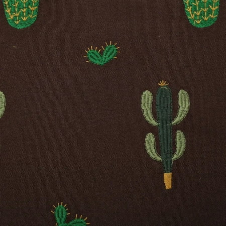 DEKAXI DEKAXID Thick Cactus Embroidered Cotton Linen Fabric for Bag Pillowcase Diy Sewing