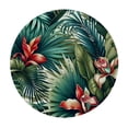 thumbnail image 4 of PIKWEEK Hawaii Aloha Tropical Flowers Print Colorful Round Tablecloth White, 4 of 8