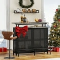 thumbnail image 5 of Tribesigns Home Bar Unit, 3 Tier Liquor Bar Table Wine Bar Cabinet Mini Bar for Home Kitchen Pub, Gray, 5 of 6