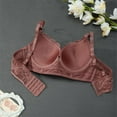 thumbnail image 6 of GEWSEY Women's Backless Comfort Bra Lift T-Shirt Bra Floral Lace Everyday Bras (Brick Red, S), 6 of 8