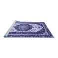 thumbnail image 2 of Ahgly Company Machine Washable Indoor Square Abstract Blue Modern Area Rugs, 6' Square, 2 of 4