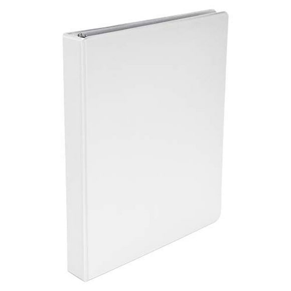 School Smart Polypropylene Round Ring Binder, 1 Inch, White