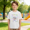 thumbnail image 2 of XEGLSBU Girls Short Sleeve Shirts Size 8 Kids Graphic Print Short Sleeve T Shirt Casual Comfortable Tee for Girls Boys Daily Wear White Size 8-9 Years, 2 of 5