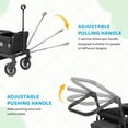 thumbnail image 4 of ELEMARA Wagon Stroller for 2 Kids, Premium All-Terrain Stroller Wagon, Collapsible Kids Wagon with Canopy, Adjustable Push/Pull Handle Bar, Comfortable drop-down footwell and Upholstered Seats, Black, 4 of 5