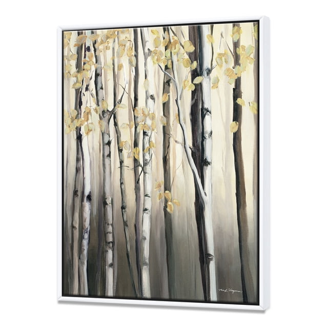 Golden Birch Forest IV - cabin & Lodge Framed Canvas