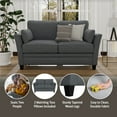 thumbnail image 6 of Hillsdale Furniture Grant River Upholstered Loveseat with 2 Pillows, Gray, 6 of 15
