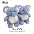 thumbnail image 2 of Jiibva Cartoon Elephant Animal Slippers, Winter Warm Plush Slippers, Non-Slip Soft Plush Indoor Slides Fuzzy House Shoes for Women, Man, 2 of 7