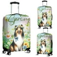 thumbnail image 2 of Collie Hello Spring Time Flower Floral Nature Travel Luggage Cover Collie Dog Lover Gifts Idea Suitcase Dust Protective Decor - 02031, 2 of 5