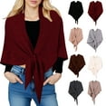 thumbnail image 5 of Yannianjz under $5 Shawl Wraps For Women, Womens Cross Front Poncho Sweater Wrap Topper Elegant Shawls Cape for Fall Winter, 5 of 9