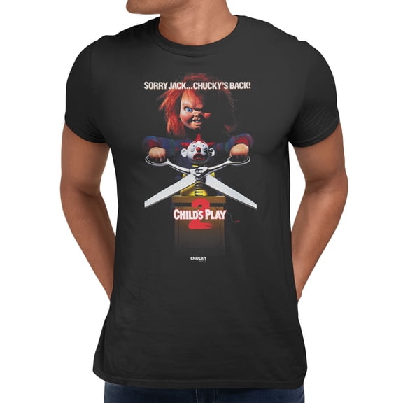 Chucky Child’s Play 2 Sorry Jack Chucky’s Back Short Sleeve T-Shirt for Men (Black, S-XXL)