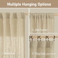 thumbnail image 3 of Light Filtering Linen Curtains 78 inches Long for Bedroom, Faux Linen Textured Semi Sheer Back Tab and Rod Pocket Boho Modern Drapes for Living Room/Farmhouse, Linen, 2 Panels, 52 x 78 Inch, 3 of 9