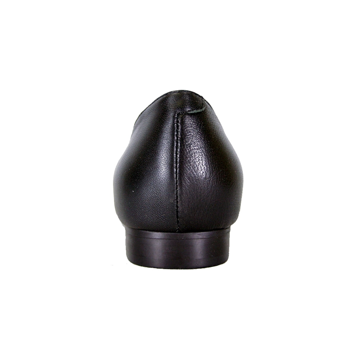 PEERAGE Jayden Women Wide Width Leather Dress Flat Pump with Glossy Patent PU Square Toe Cap and Bow BLACK 9.5