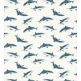 thumbnail image 3 of Ambesonne Shark Duvet Cover Sets, Dangerous Underwater, 2-Twin, Slate Blue and Eggshell, 3 of 4