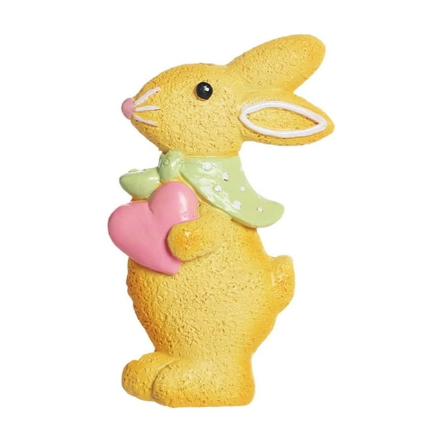 Leodye 1PCS Easter Gingerbread Bunny Resin Pendant Cute Design Spring Home Party Tree Hanging Decor Holiday Gift -3.93*2.36in