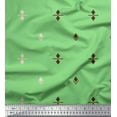 thumbnail image 2 of Soimoi Green Rayon Crepe Fabric Butidar Jamdani Printed Fabric 1 Yard 46 Inch Wide, 2 of 2