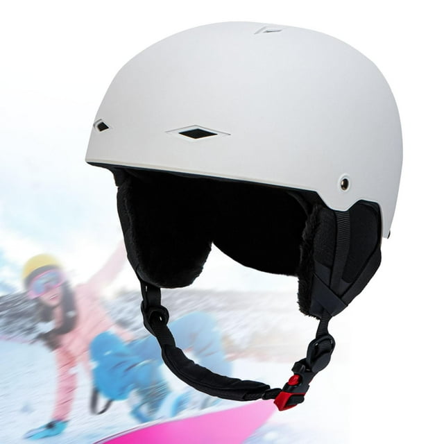 Casco de esquí Casco de nieve portátil para deportes de invierno de montaña y carretera Ciclismo de carretera blanco