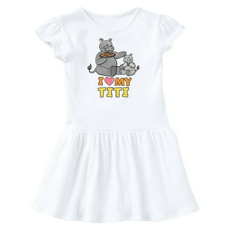 

Inktastic I Love My Titi Hippos Gift Toddler Girl Dress