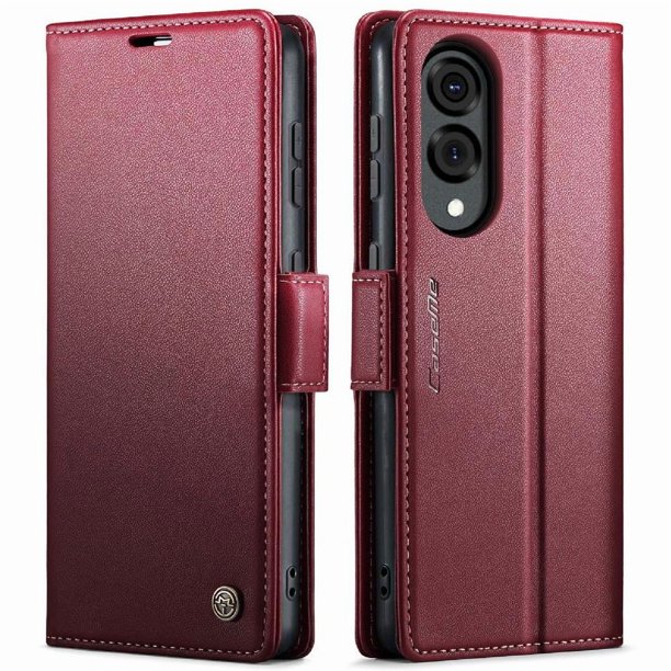 Funda tipo cartera Samsung Galaxy S25 Edge con cierre magnético, RFID, tarjetero, soporte, carga inalámbrica