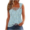 thumbnail image 2 of Njagoc3 Womens Sleeveless Tiered Hem Tank Top, Square Neck, Flowy Fit, Summer Beach & Party Wear, 2 of 6