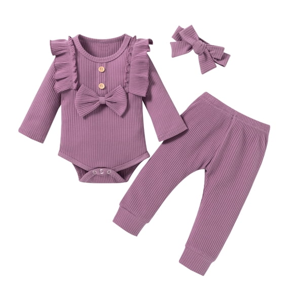 Pimfylm Baby Girl Clothes Fall Winter Outfits,Girls Long Sleeve Valentine's Day Ribbed Romper Bodysuit Heart Prints Pants Outfits
