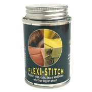 Liquid Leather - Flexi-Stitch Vinyl Material Repair Kit Rip Cuts Holes Wide Adhesive - Black 4 oz.