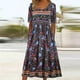 thumbnail image 1 of ICHUANYI Clearance Fashion Women Casual Sexy Round Neck Printing Summer Short Sleeve Pockets Dress(Purple, XXL) ICHUANYI WER2023080702784, 1 of 4