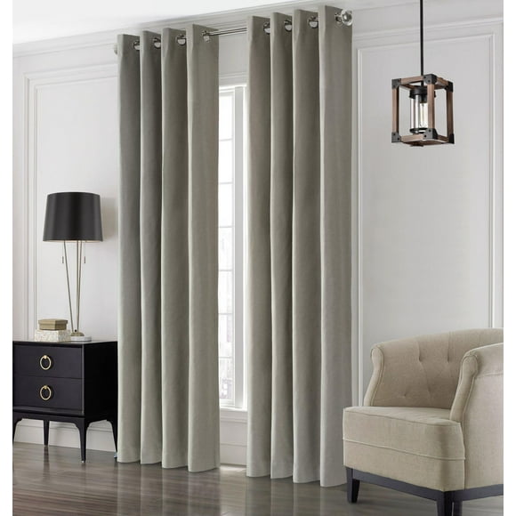 Loft Living Elba, panneau de rideau texturé à oeillets, 100% occultant 52" x 63", gris pâle