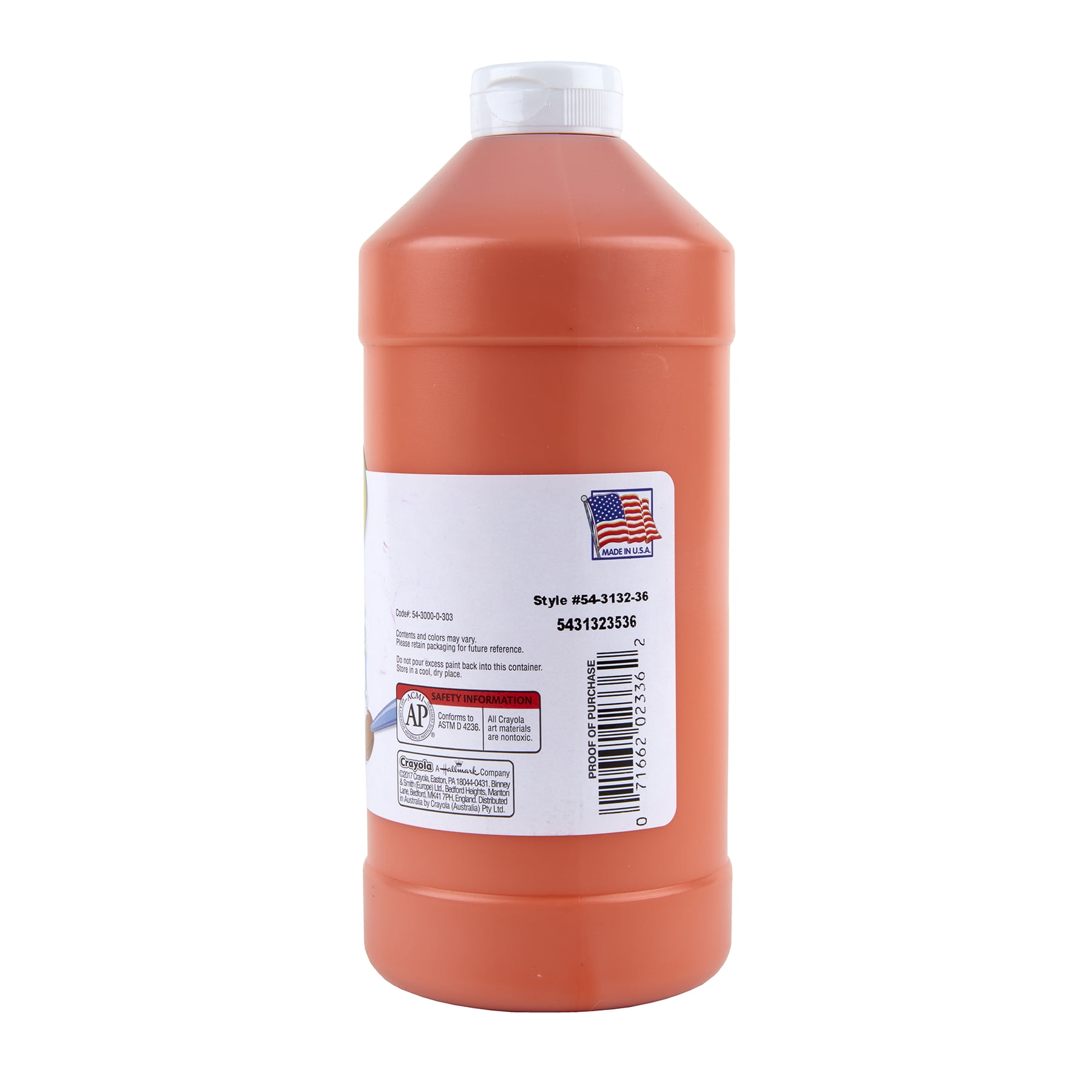 Crayola Artista II Washable Tempera Paint, 32 oz, Orange, Pack of 3