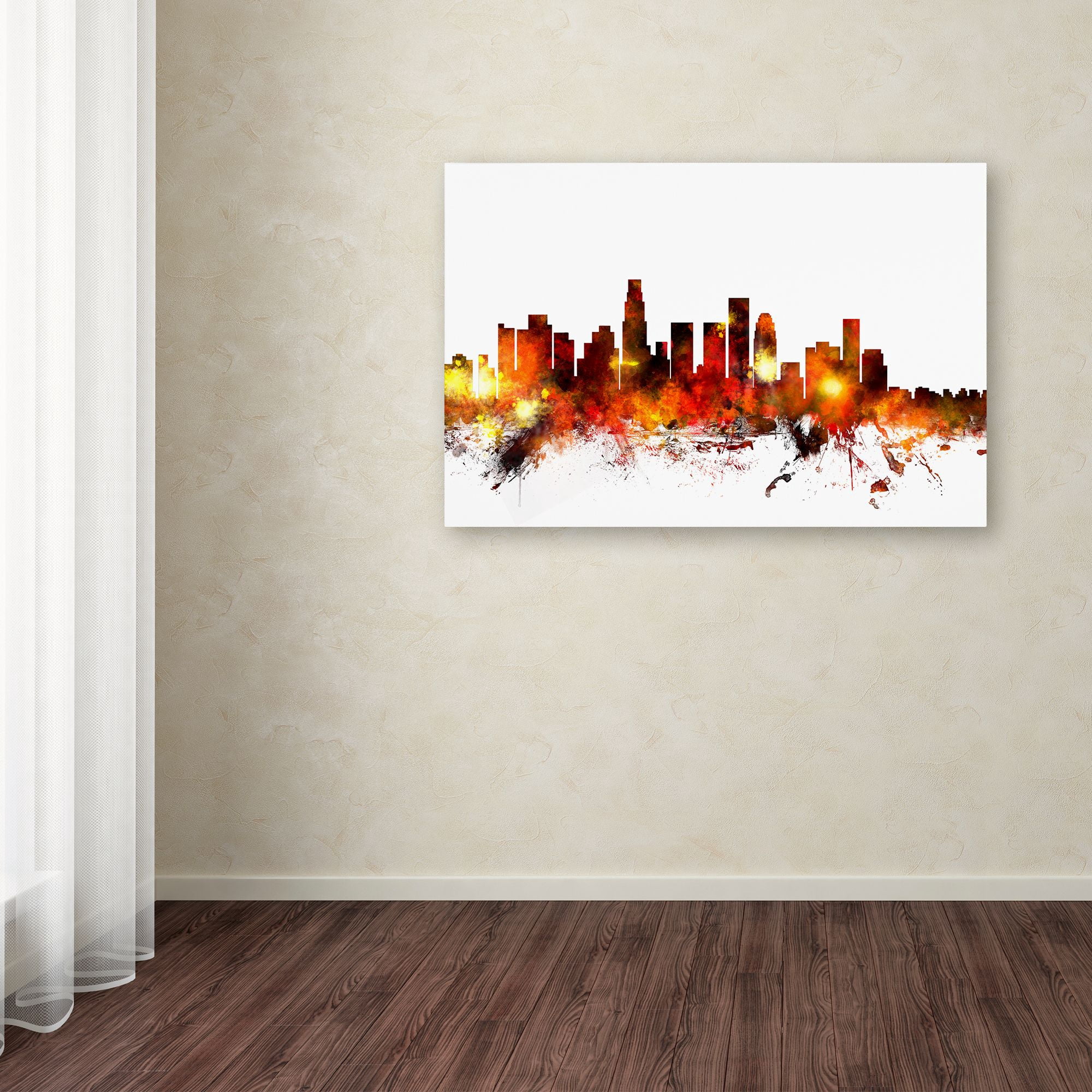 Trademark Fine Art "Los Angeles California Skyline III" Canvas Art by Michael Tompsett