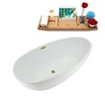 thumbnail image 6 of 67" Streamline N3601BGL Soaking Freestanding Tub and Tray With Internal Drain in Brushed Gold, 6 of 12