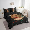 thumbnail image 3 of Homewish Christmas Capibara Lover Bedding Comforter Set 7pcs, Tokyo Japanese Ramen King Bedding Sets, Dreamy Glitter Stars Print Reversible Bed Sheets, Lightweight Room Decor, 3 of 7