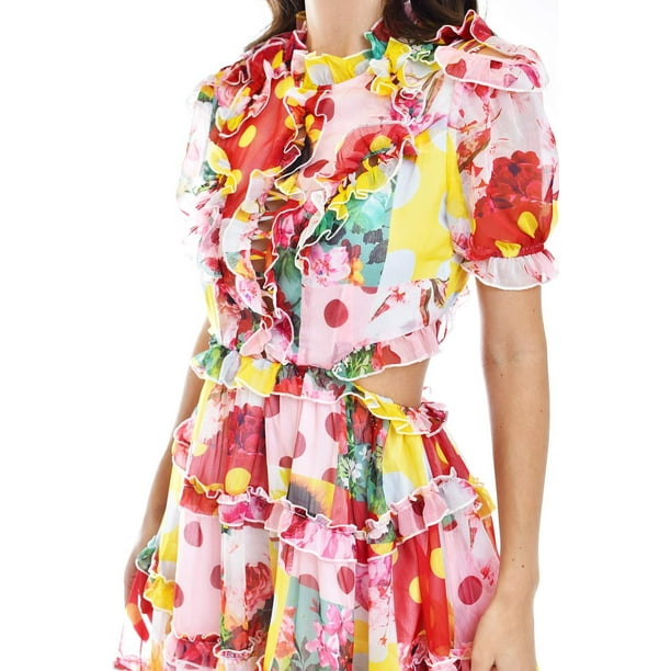 Vestido de olanes sin espalda Roman Fashion /Juvenil, 51873 (Rosa