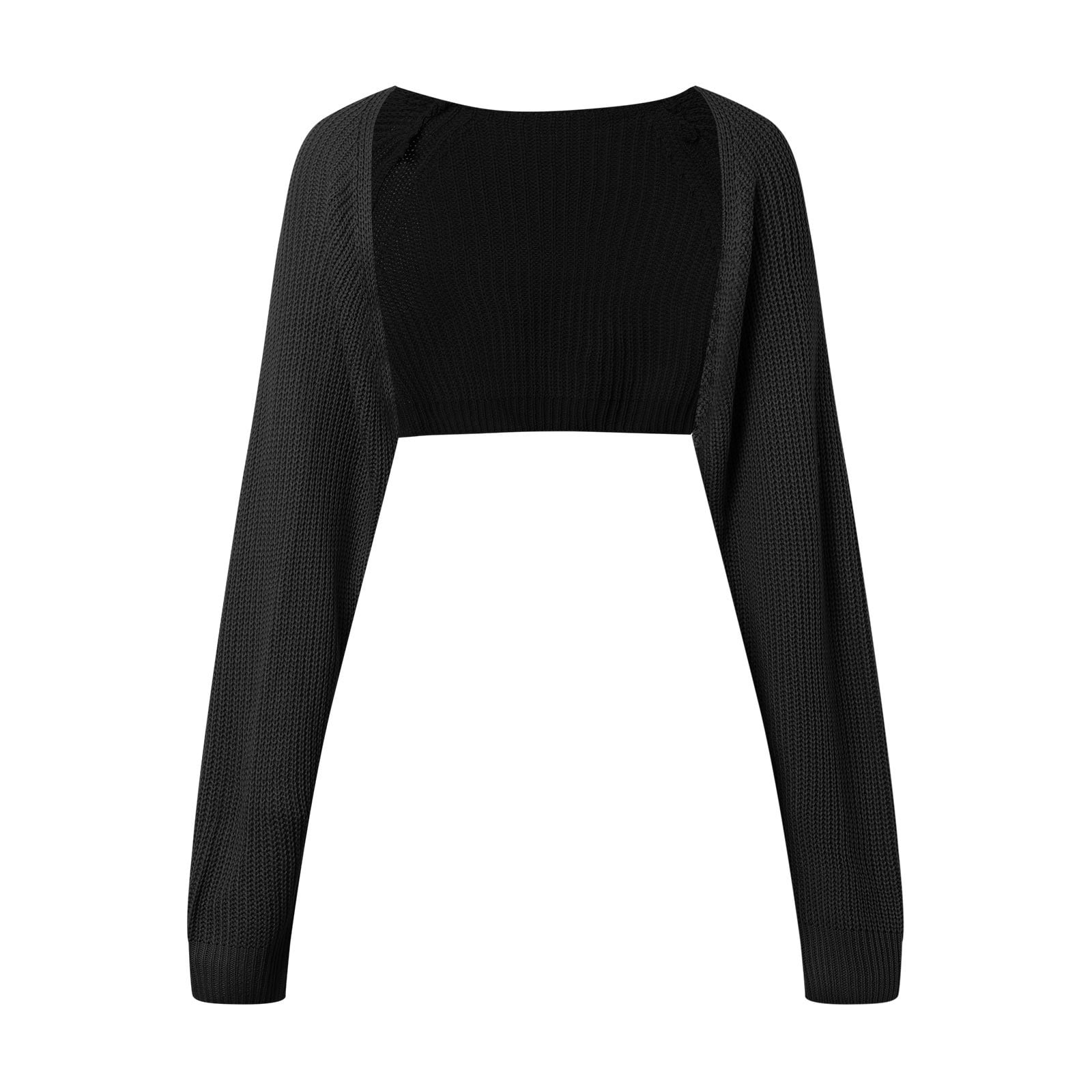 Yzengfg Women Knit Long Sleeve Bolero Cardigans Cropped Arm