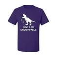 thumbnail image 2 of Wild Bobby, Unstoppable T Rex Funny, Pop Culture, Men Graphic Tee, Purple, Large, 2 of 4
