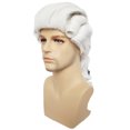 thumbnail image 4 of Peluca de disfraz para hombre, de estilo barroco, rizado, de color gris, blanco y negro, con diseño de abogado y juez, peluca sintética larga de lujo para Halloween y cosplay + gorro de peluca, 4 of 5