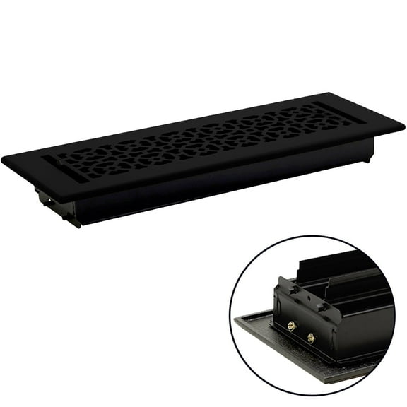 Achtek Air Supply Vent 4"x 14" Duct Opening (Overall 5-1/2"x 15-3/4") Solid Cast Aluminum Register Cover | Powder Coated