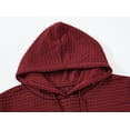 thumbnail image 5 of Weilanxin Mens Hooded Sweatshirt Casual Long Sleeve Drawstring Waffle Knit Pullover Hoodies Winered M, 5 of 8