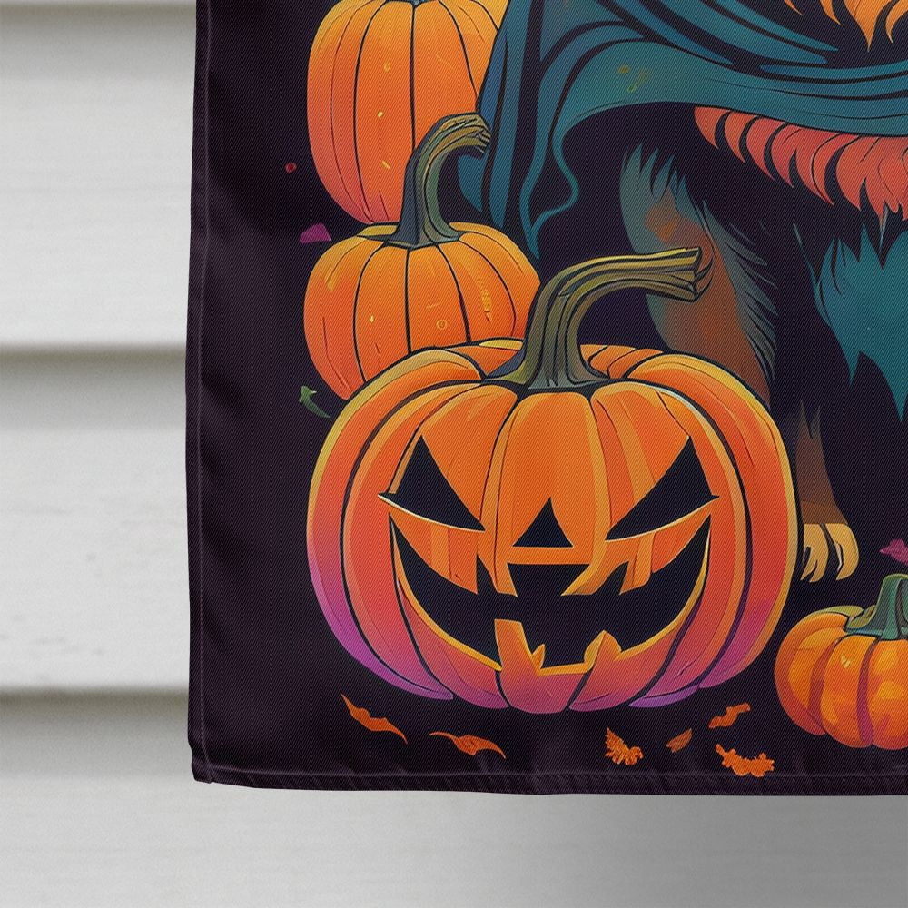 Halloween Chow Chow Dog House Flag 28x40IN Double-Sided Polyester Decorative Sleeve Pole Flag for Outdoor Home Garden