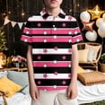 thumbnail image 2 of MEZZALL Boys Striped And Polka Print Short Sleeve Polo Shirt Lapel With Chest Pocket Casual Playwear Tops Toddler And Youth Adorable Child Blouses Clothing, 2 of 4