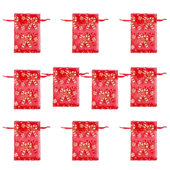WHAMVOX  10 Pcs Xmas Candy Bag Christmas Cane Gift Attractive Bags