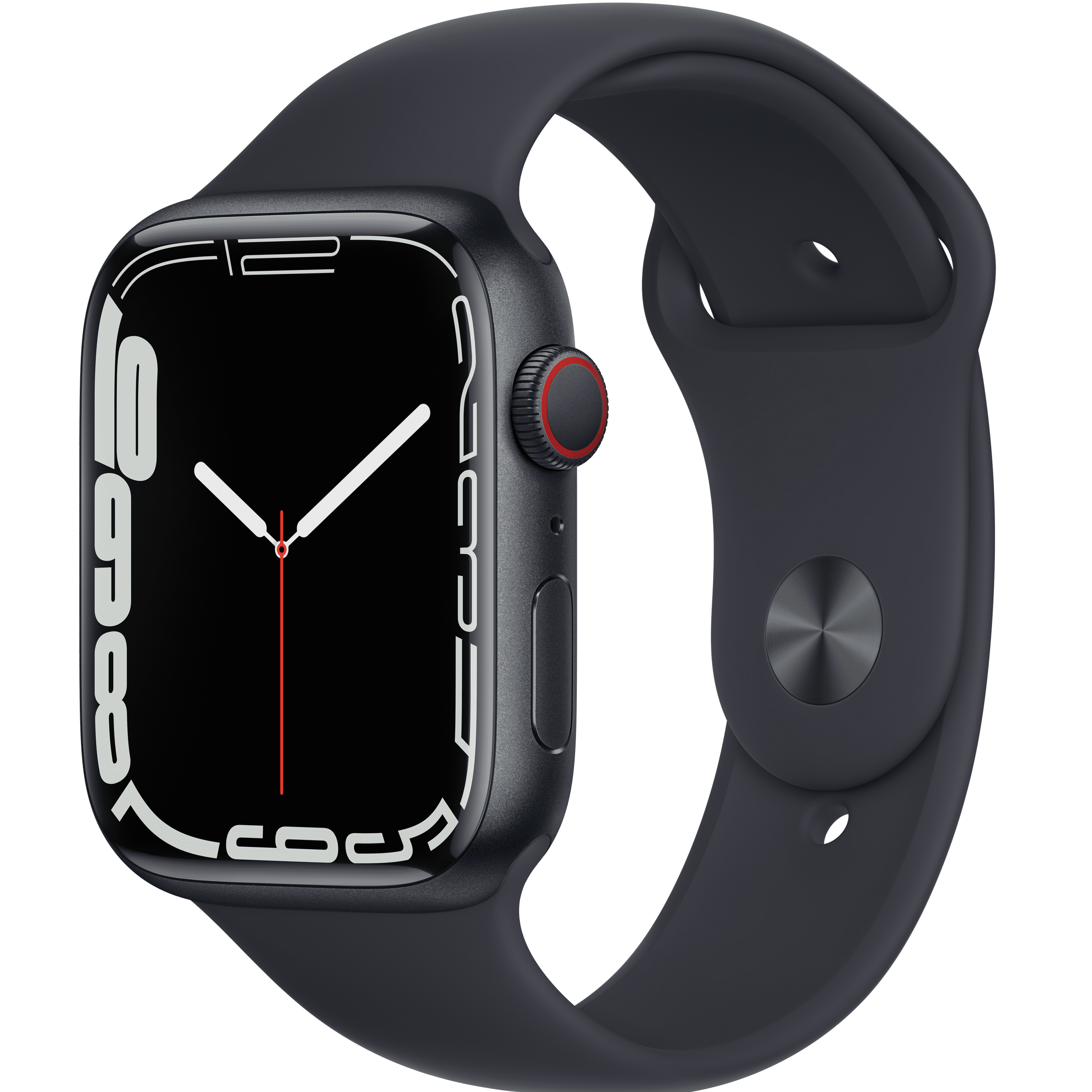 Apple Watch Series 7 GPS + Cellular, mm Midnight Aluminum Case with  Midnight Sport Band   Regular