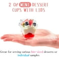 thumbnail image 4 of 2 oz Mini Dessert Cups with Lids and Spoons -100 Pack Plastic Shooter Cups for Desserts Small Square Serving Cups for Party Individual Pudding Parfait Jello Ice Cream, 4 of 7