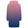 thumbnail image 6 of Women's Striped Zip Up Hoodie, Longline Fleece Jacket with Full-Length Zipper, Lightweight Mid-Length Hooded Sweatshirt, Soft Casual Wear for Fall and Winter Pink S, 6 of 6