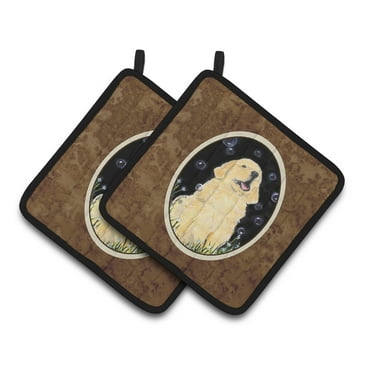 Caroline's Treasures SS8939PTHD Golden Retriever Pair of Pot Holders, 7.5HX7.5W, multicolor