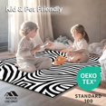 thumbnail image 4 of ODIKA 4'x6' Machine Washable Non-Slip Area Rug, Elegant Zebra Design Refined Stripes High Traffic Rug, Black, 311487, 4 of 5