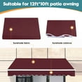 thumbnail image 2 of MCombo Patio Awning 12x10 Feet Fabric Replacement Sunshade Canopy for Retractable Awnings(Burgundy), 2 of 7