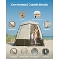 thumbnail image 4 of VEVOR Camping Shower Tent, 2-Room Foldable Privacy Tent Changing Room with Ground Stakes, Ropes, Carry Bag, and Crossbar, 150D Oxford Fabric with Silver Coating, for Camping, Beach, and Fishing, 4 of 9